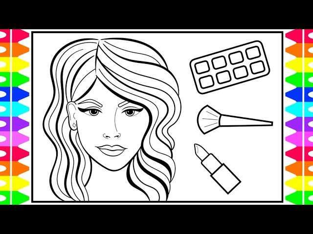 How to draw a face with akeup ððð face with akeup drawing and coloring page