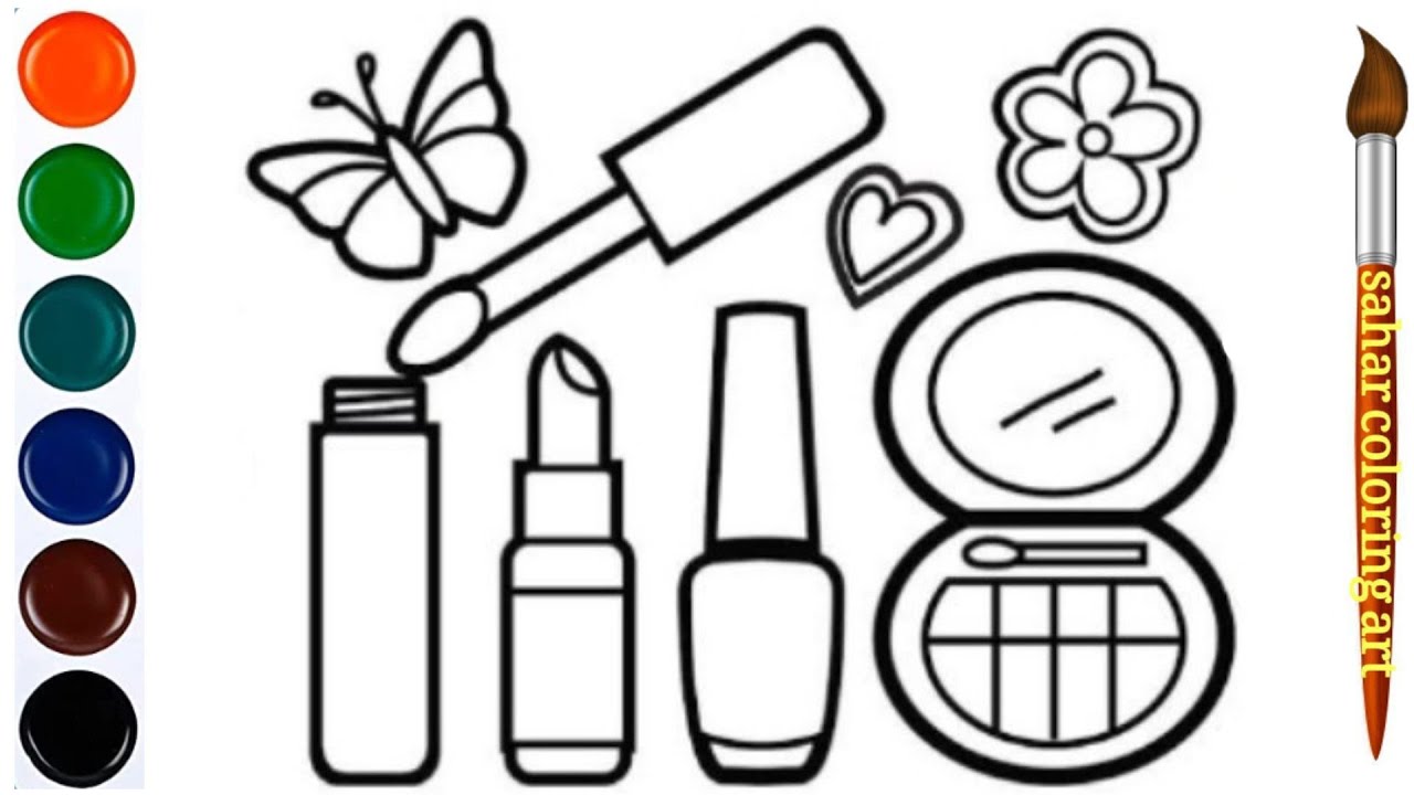 How to draw a makeup kit for kids ðmakeup kit drawing makeup kit coloring for kids