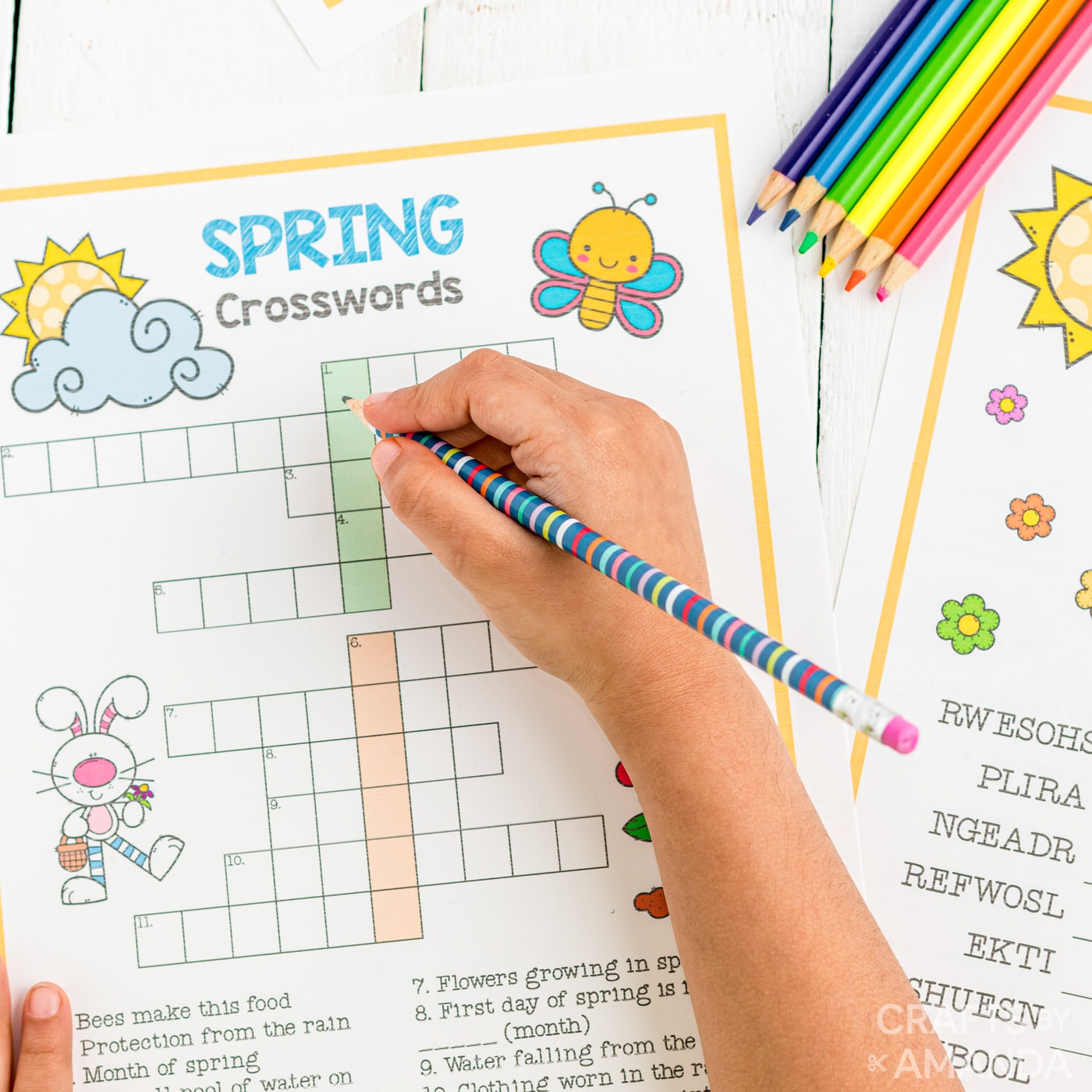 Spring activity sheets and coloring pages