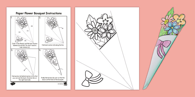 Paper flower bouquet mothers day crafts teacher
