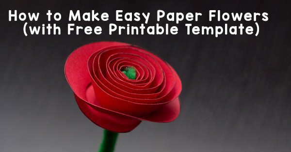 How to make easy paper flowers for kids free paper rose template