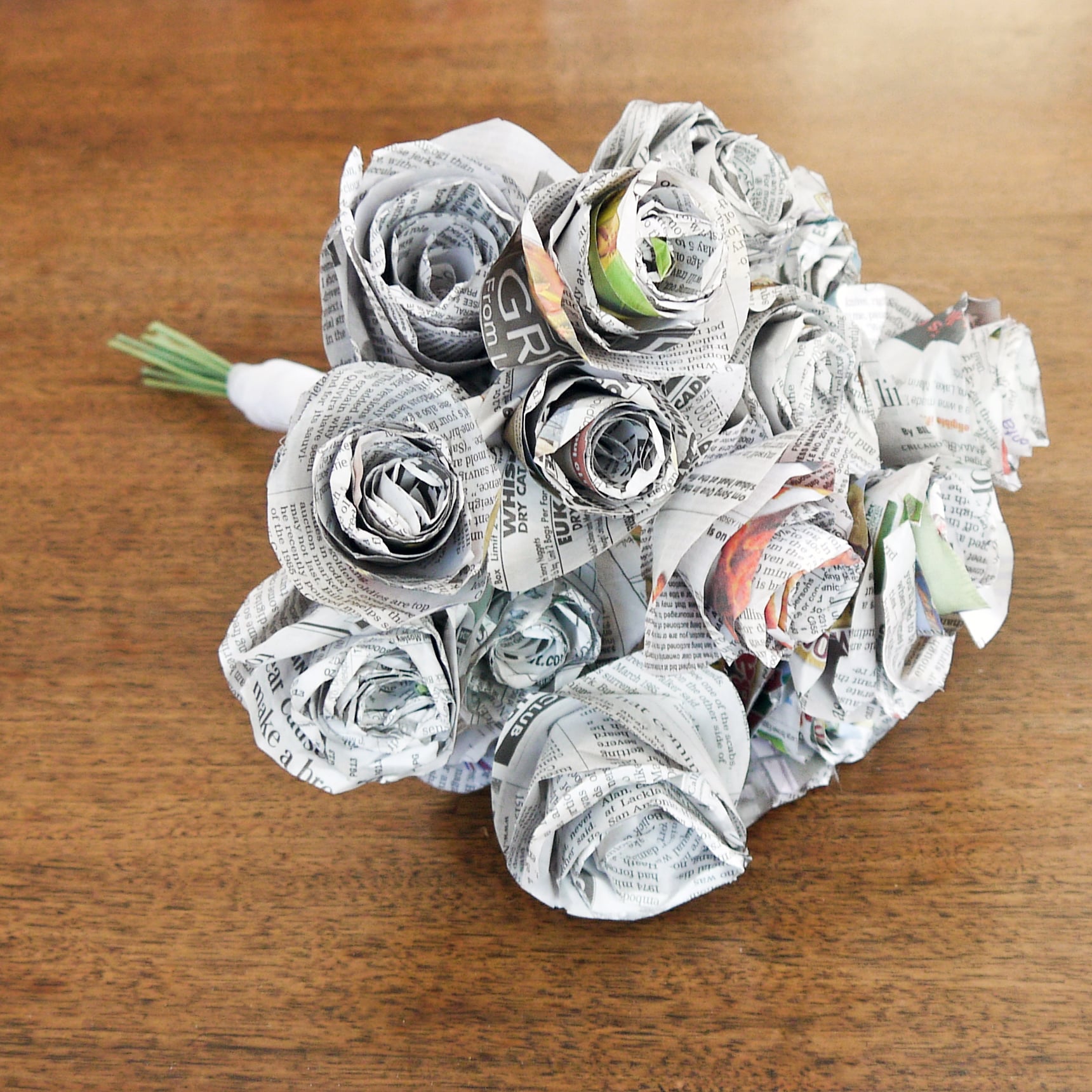 Diy newspaper wedding bouquet smart living