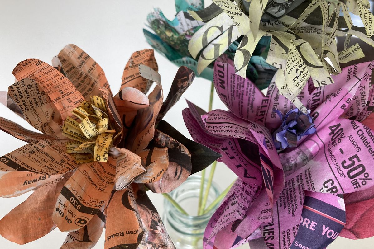 Upcycled life special delivery â yesterdays news brings paper petals for mothers day â or any day the