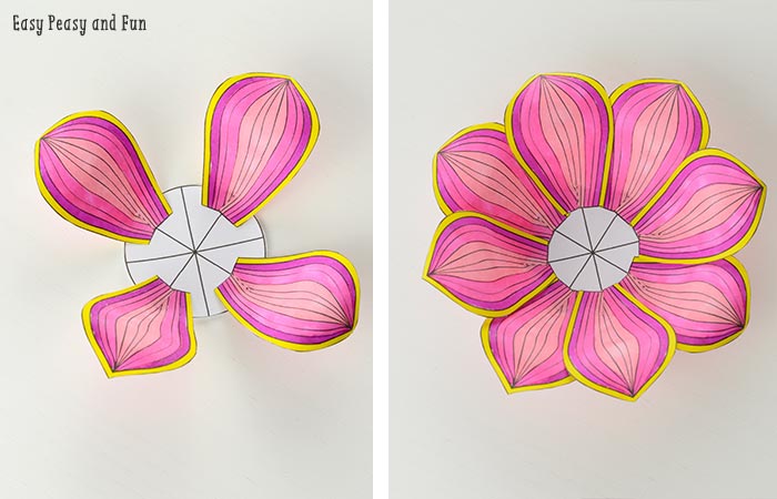 Paper craft flowers d coloring pages
