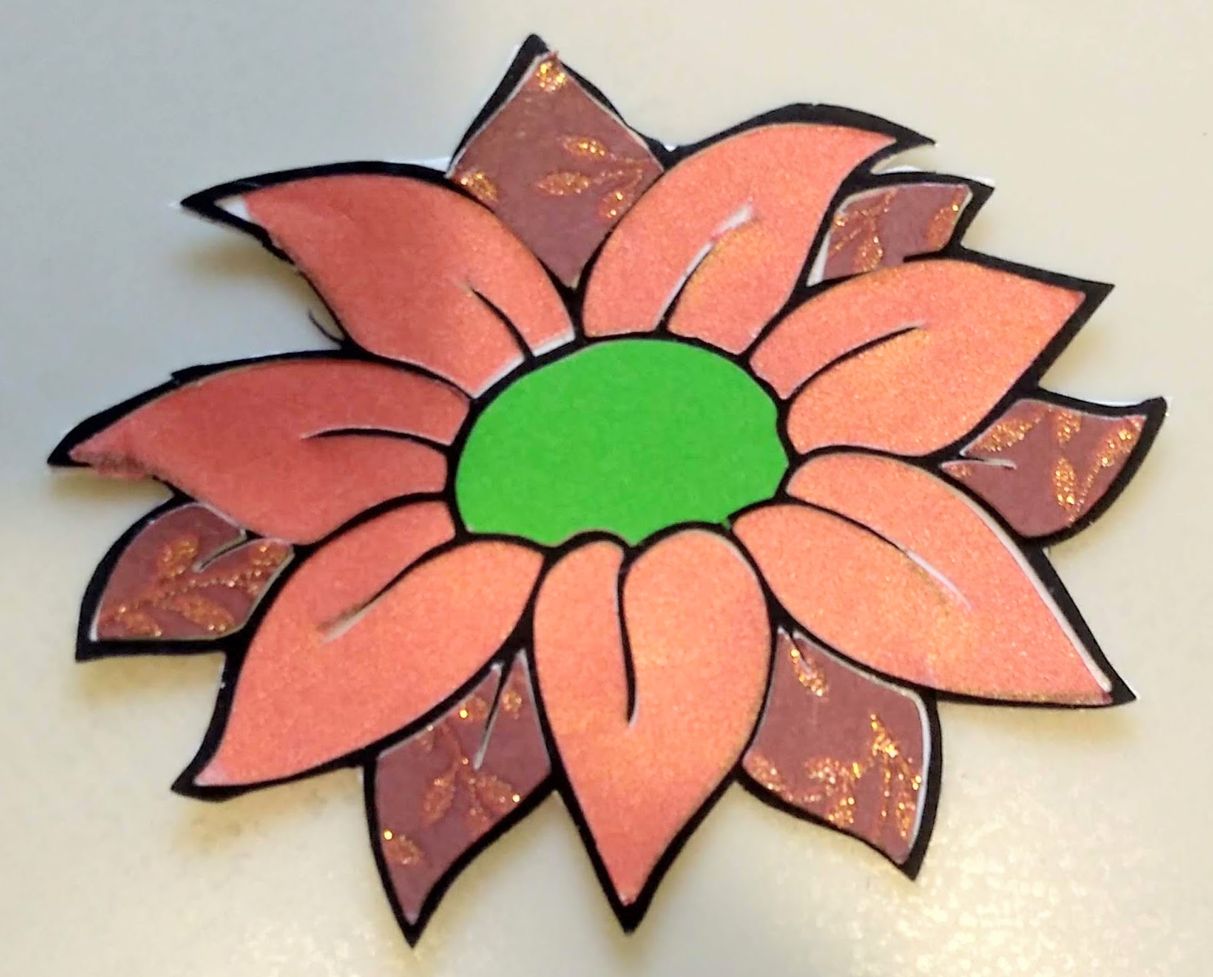 Coloring with paper flowers