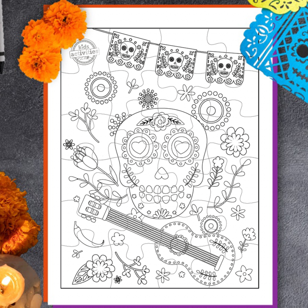 Free printable puzzle for kids to celebrate day of the dead kids activities blog