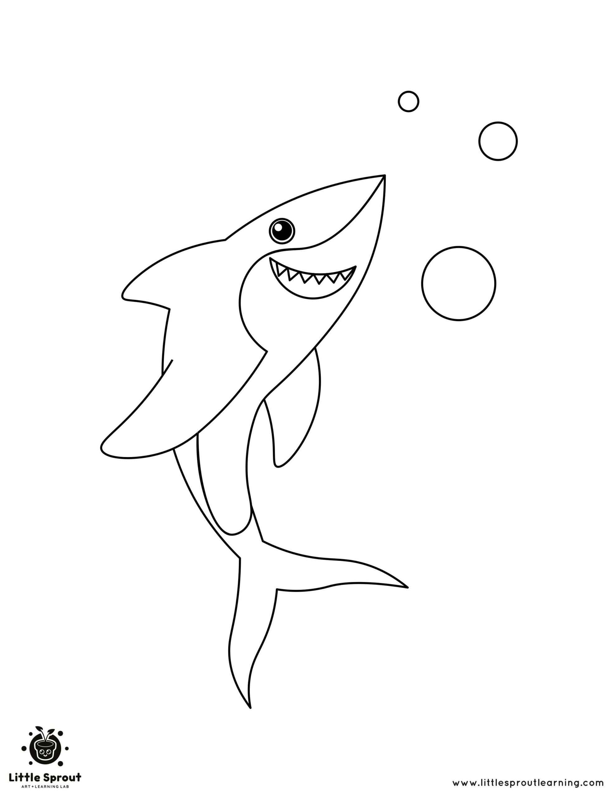 Great shark coloring page little sprout art