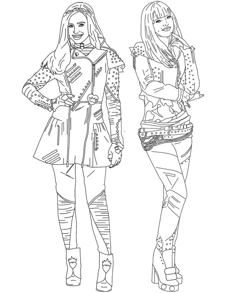 Mal and evie coloring pages