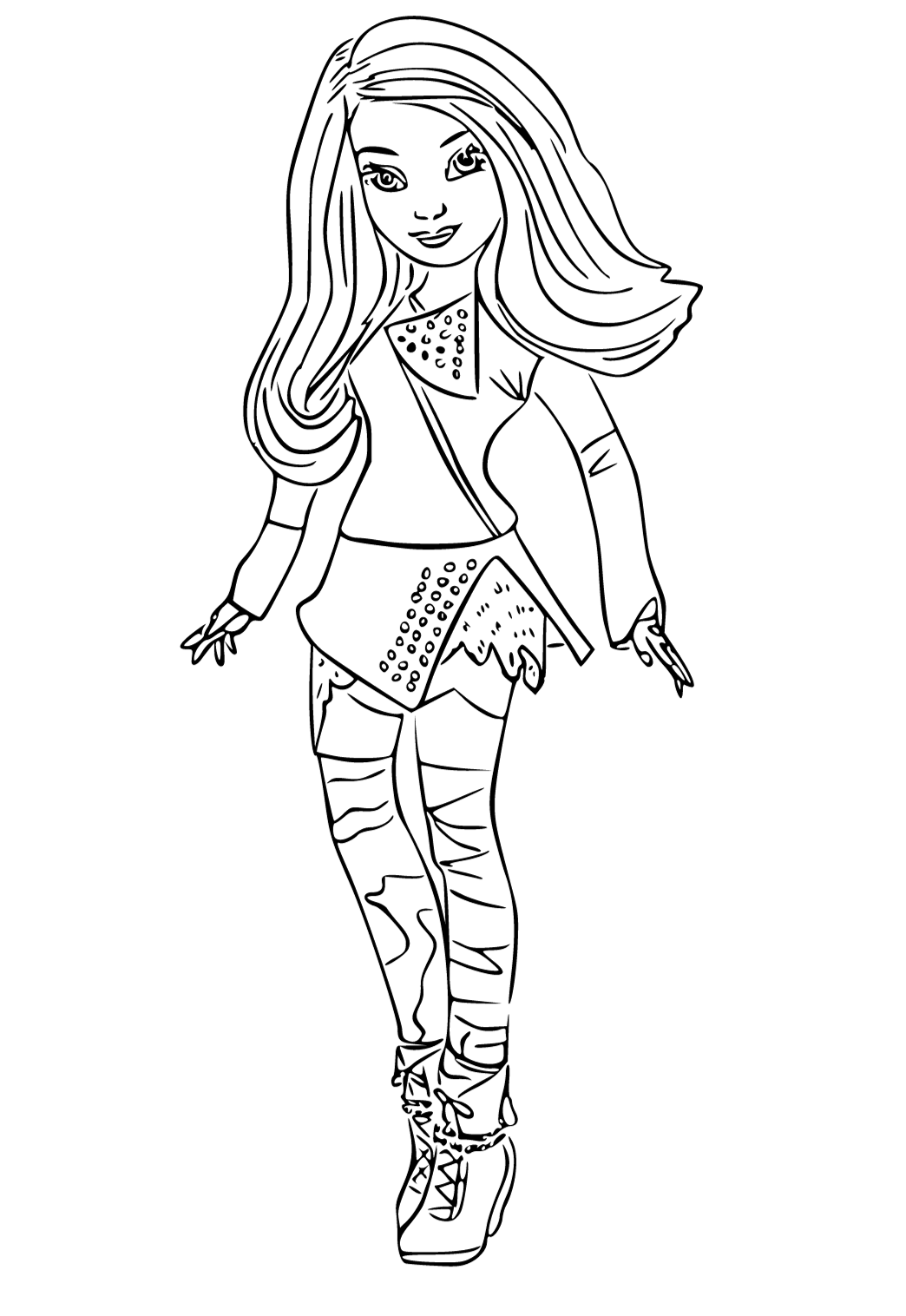 Free printable mal descendants cute coloring page for adults and kids