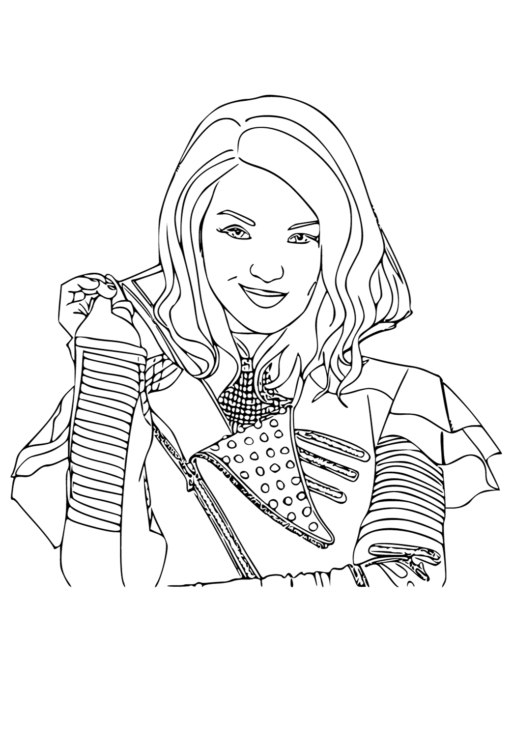 Free printable mal descendants jacket coloring page for adults and kids