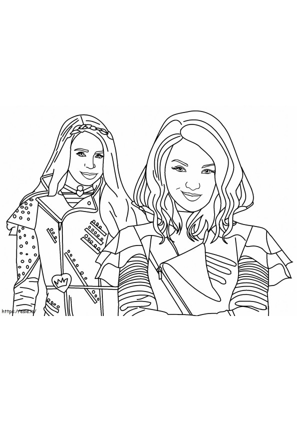 Mal and evie descendants coloring page