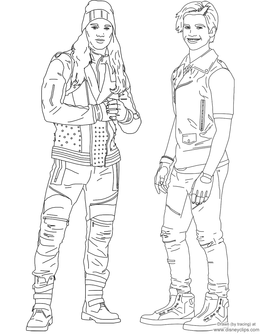 Disneys descendants printable coloring pages