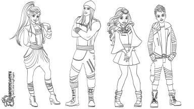 Free printable descendants coloring pages