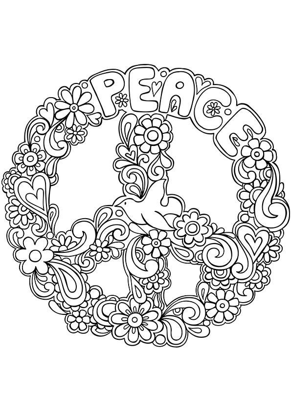 Free printable peace sign coloring pages mandala coloring pages coloring pages adult coloring pages