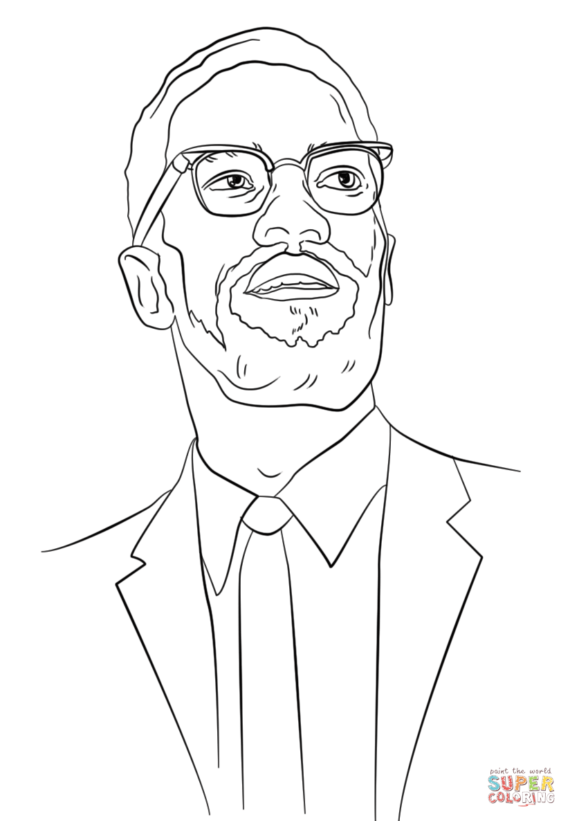Malcolm x coloring page free printable coloring pages