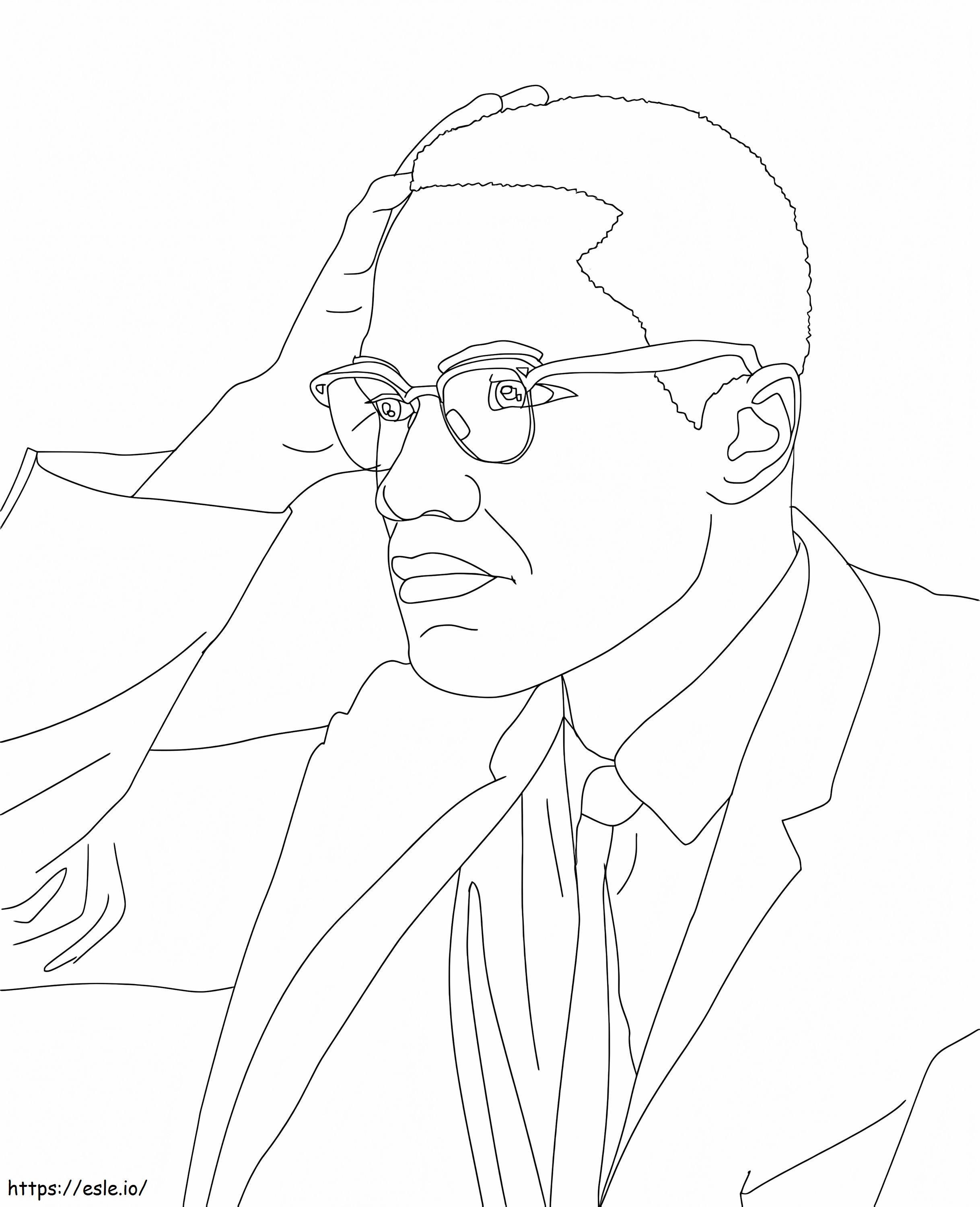 Malcolm x coloring page