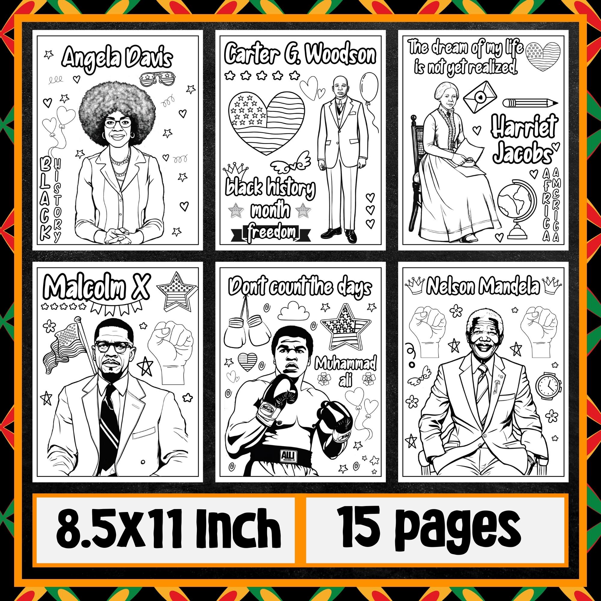 Black history month heroes coloring pages black icons coloring sheets
