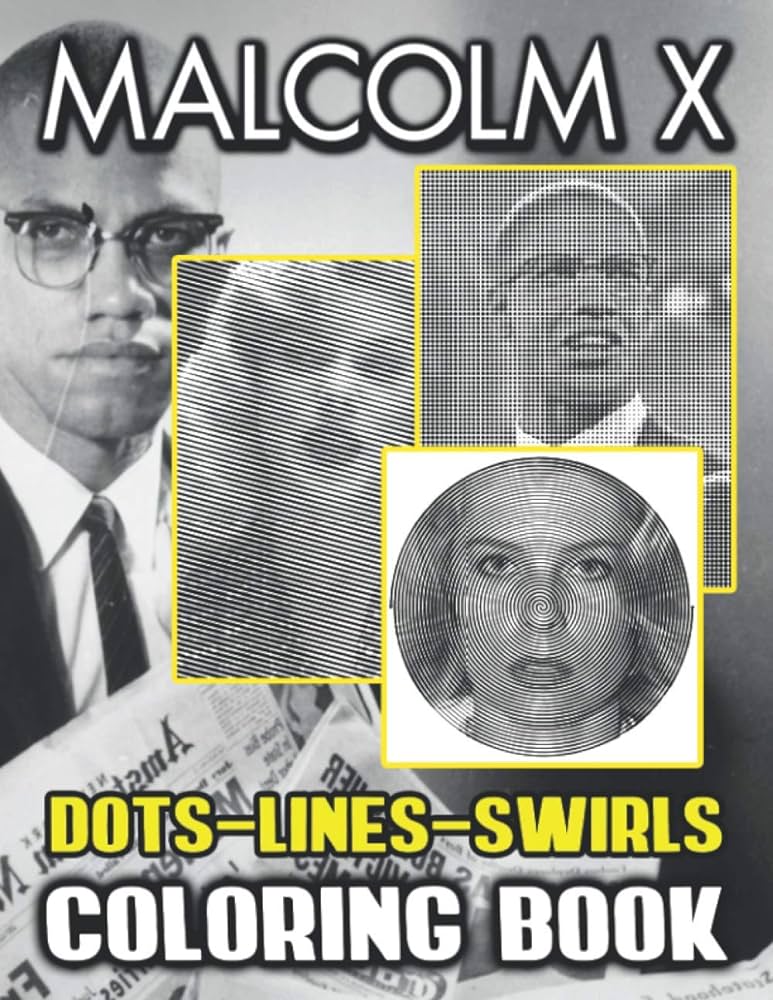 Malcolm x dots lines swirls coloring book malcolm x swirls