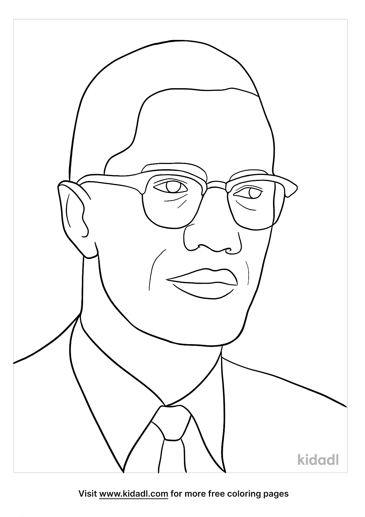 Free malcolm x coloring page coloring page printables