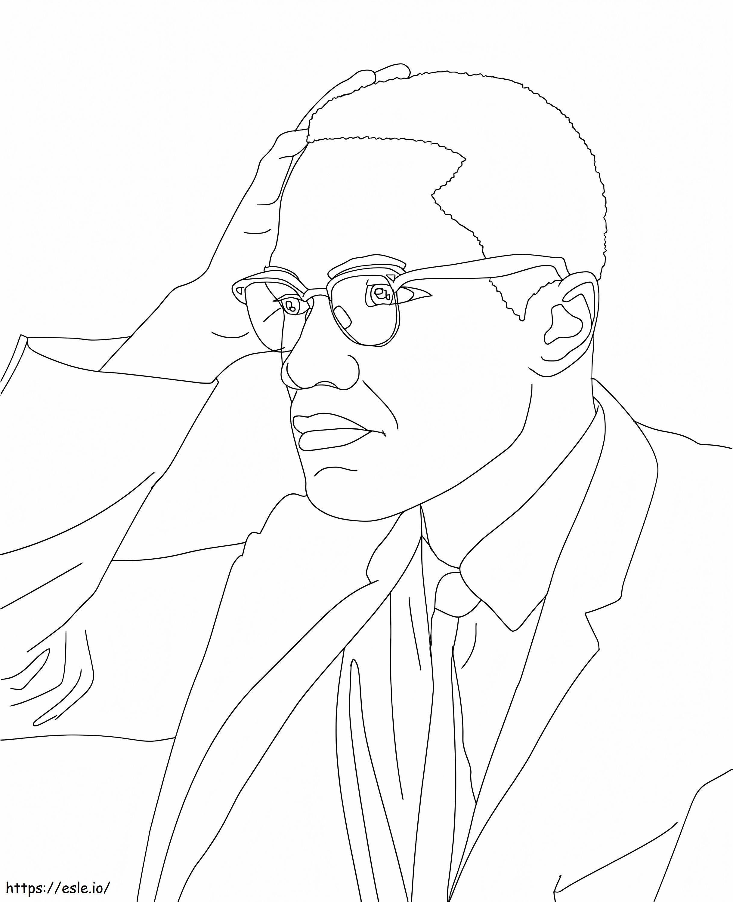 Malcolm x coloring page