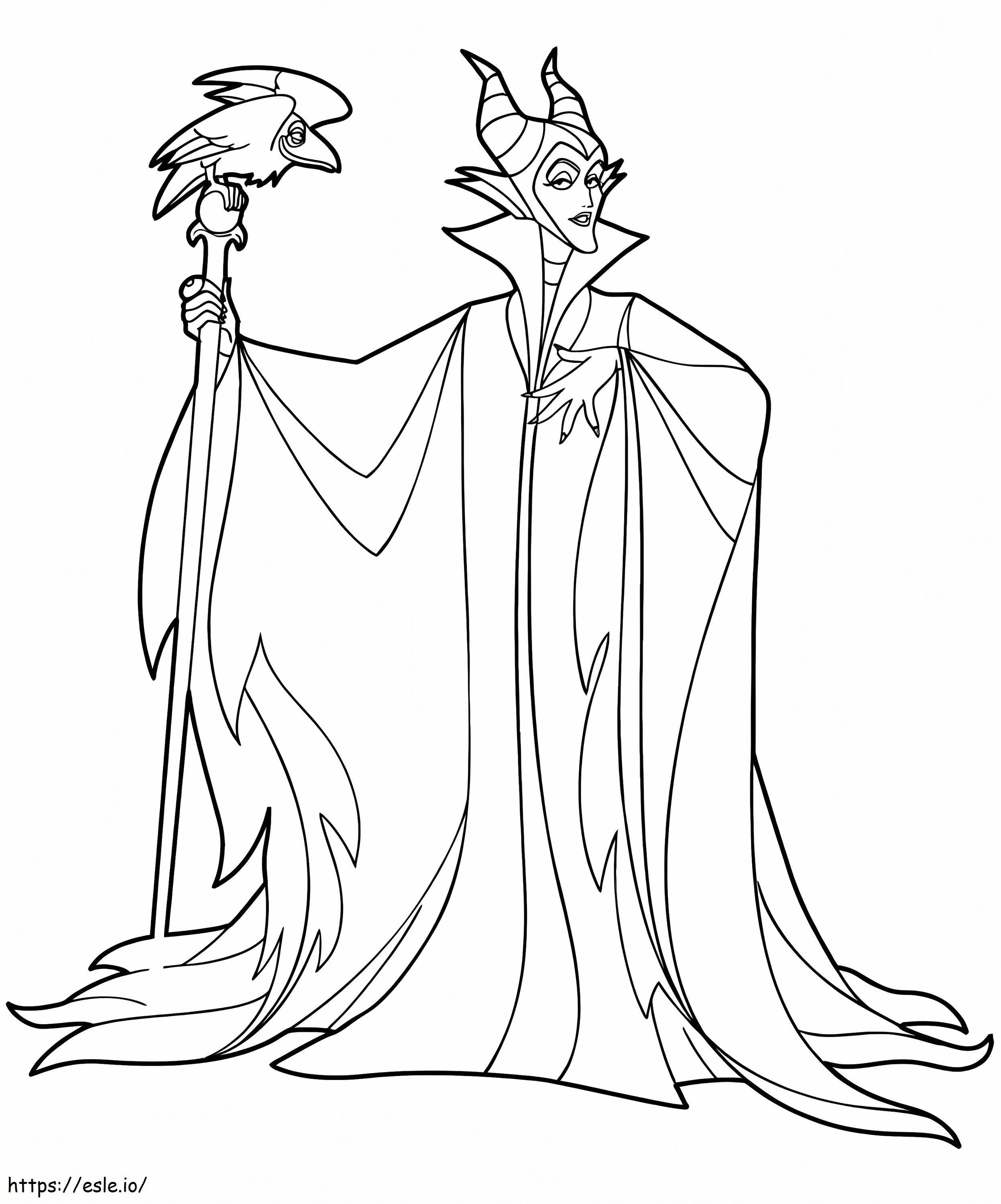 Cartoon maleficent coloring page