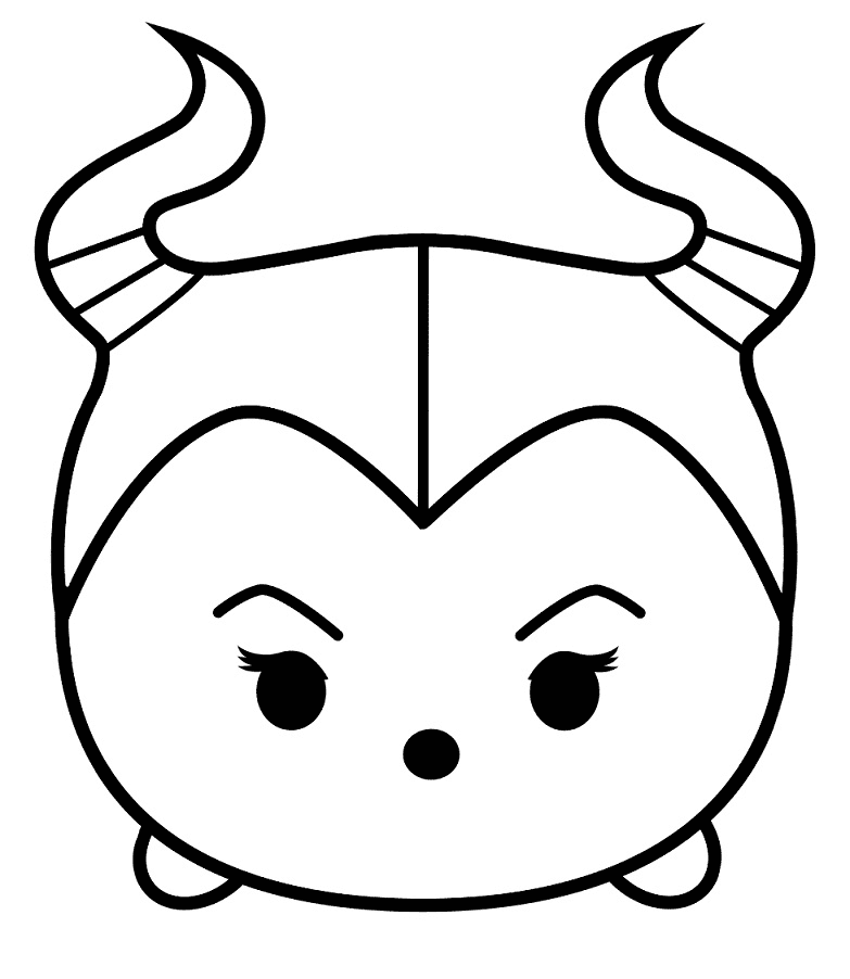 Maleficent tsum tsum coloring page