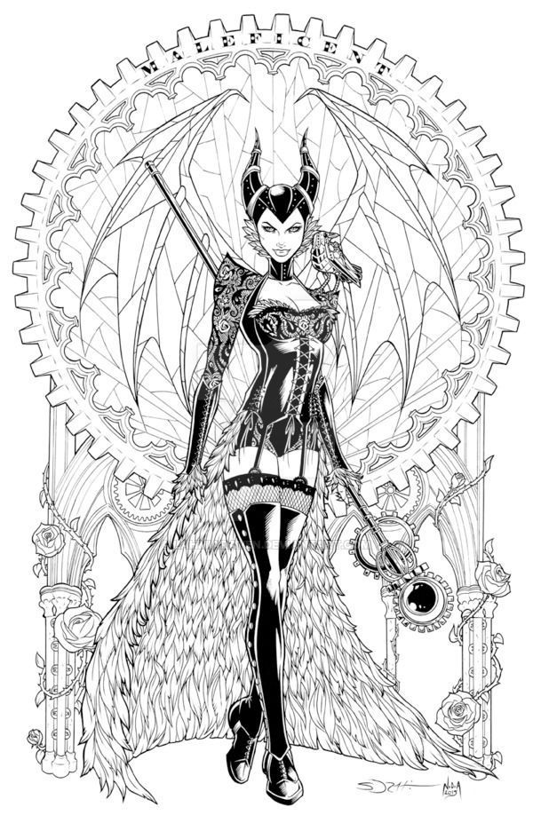Pin by stormy suzy on malefique steampunk coloring disney coloring pages adult coloring designs