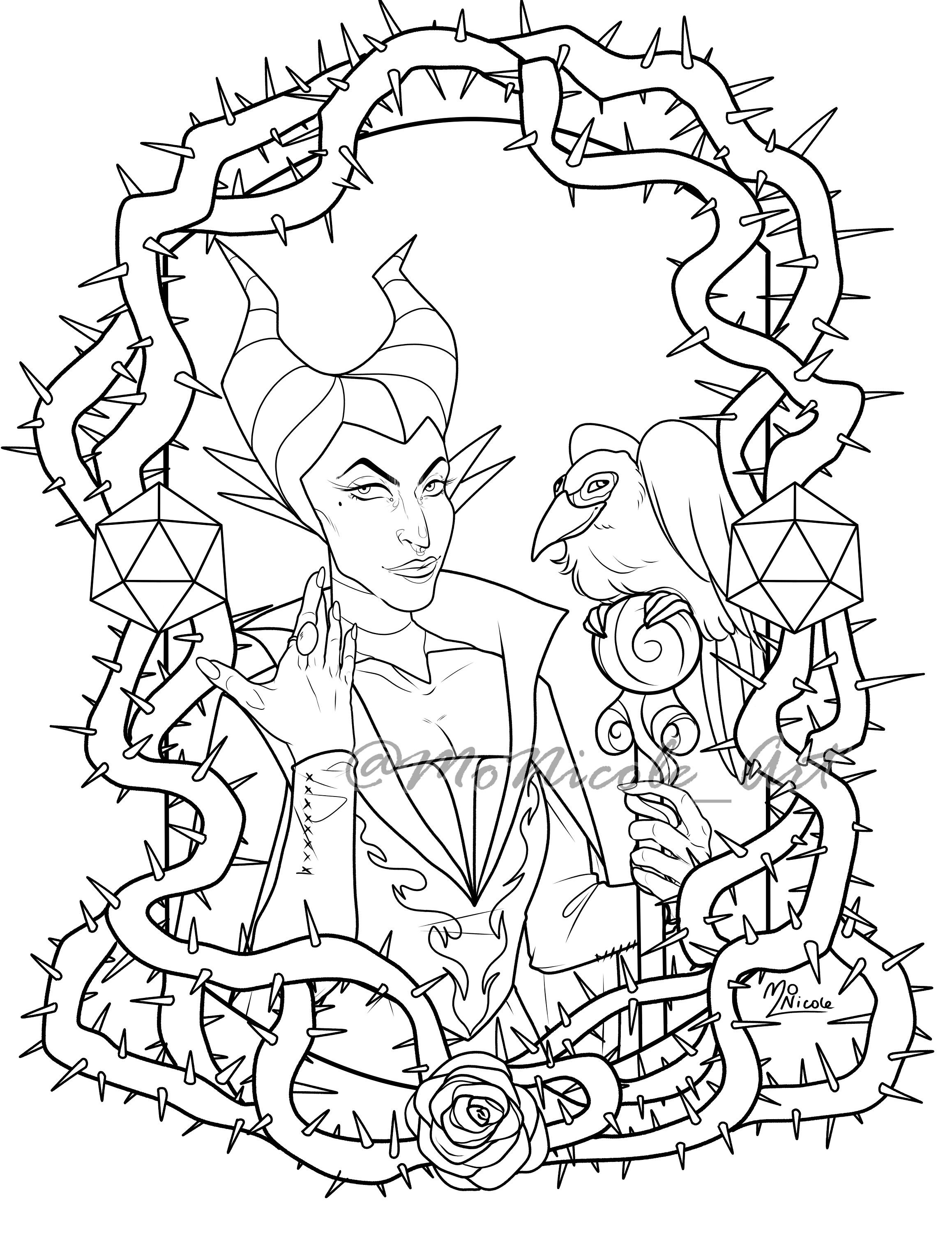 Maleficent coloring book page