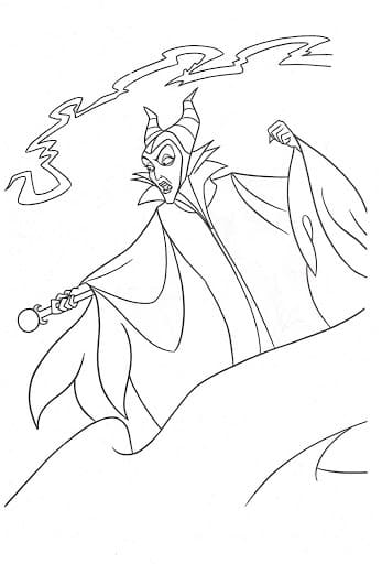 Maleficent in sleeping beauty coloring page
