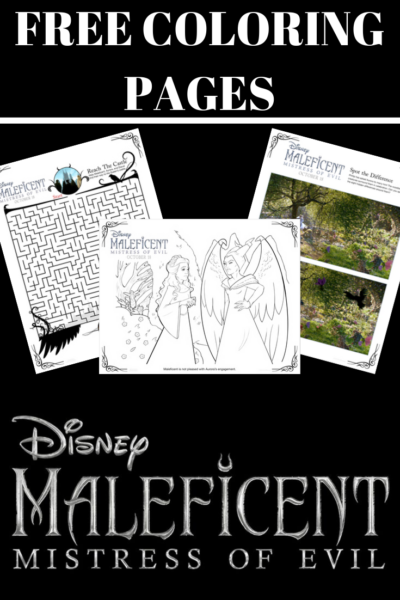 Printable maleficent coloring pages activity sheets