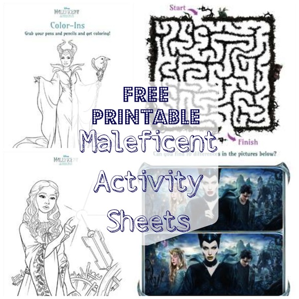 Maleficent coloring pages activity sheets