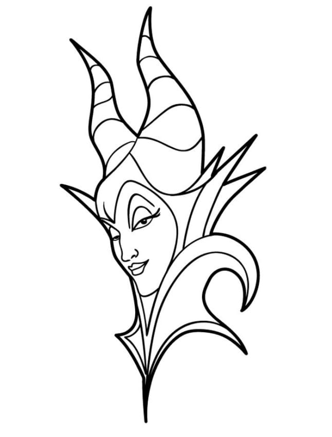 Maleficent and her crow coloring page