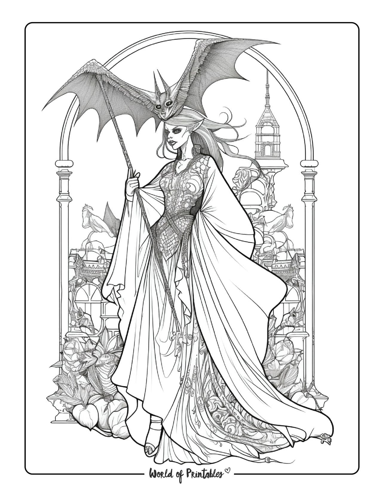 Witch coloring pages for kids adults