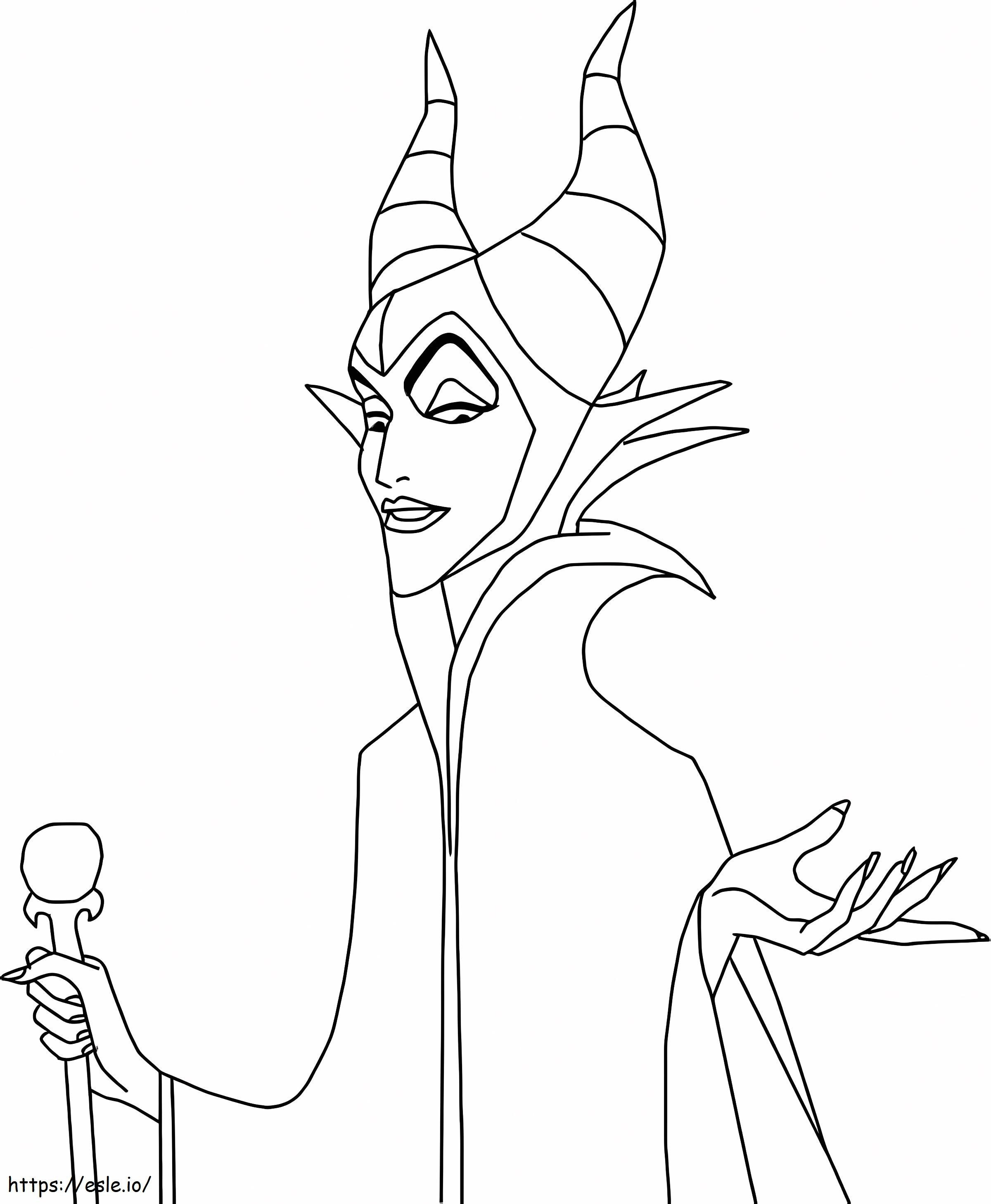 Maleficent in cartoon coloring page