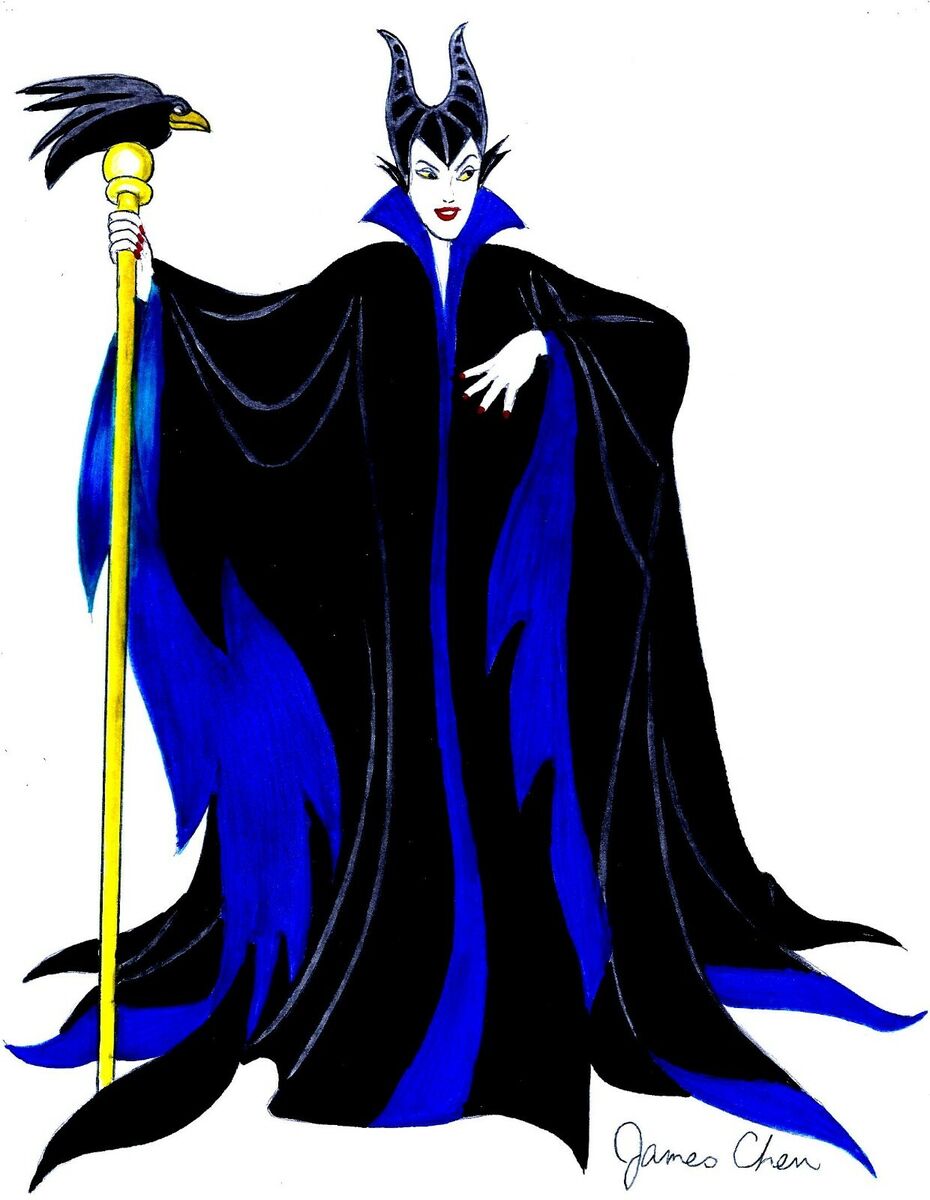 Disneys maleficent from sleeping beauty original ic art color sketch