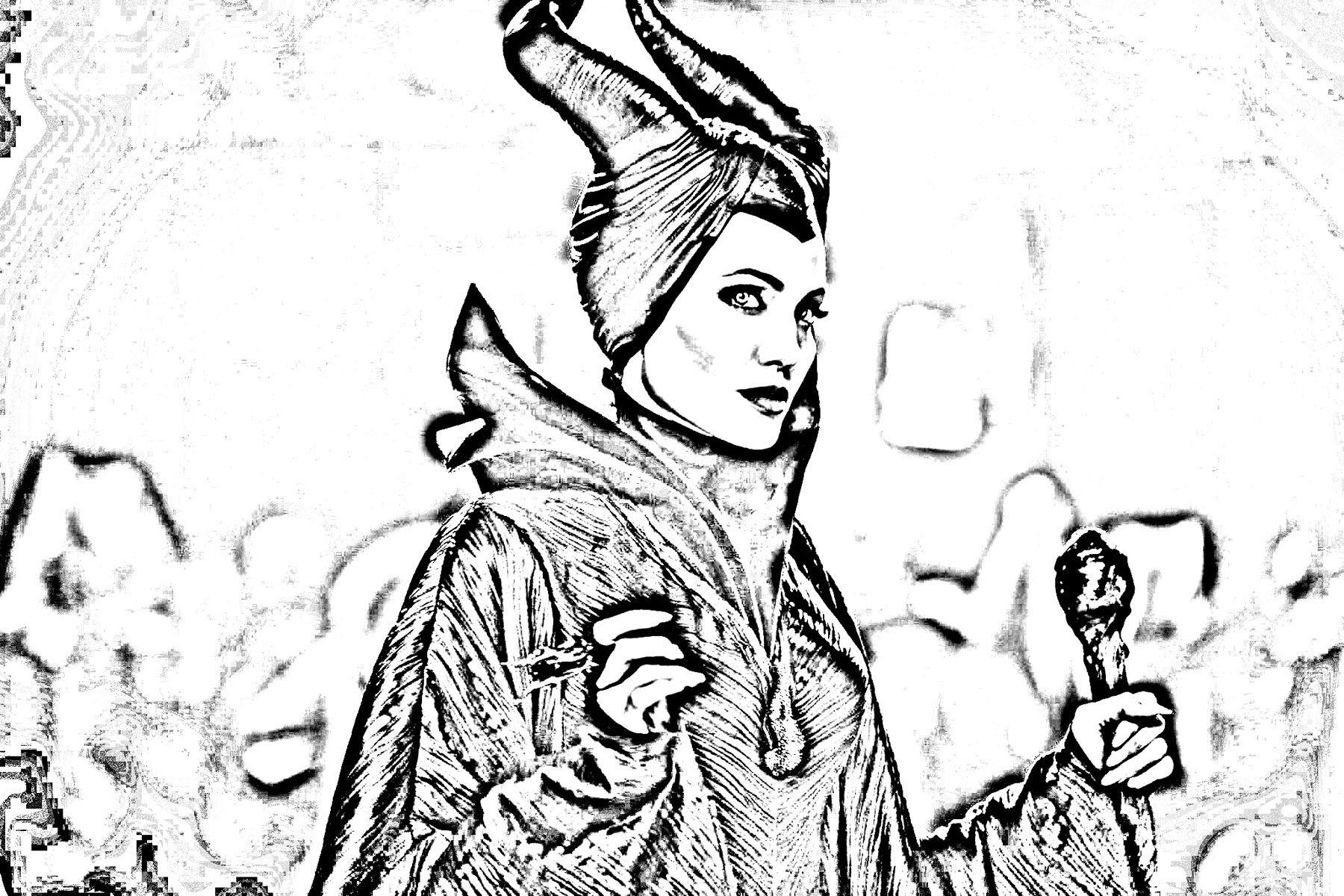 Coloring of maleficent sleeping beauty disney to download for free