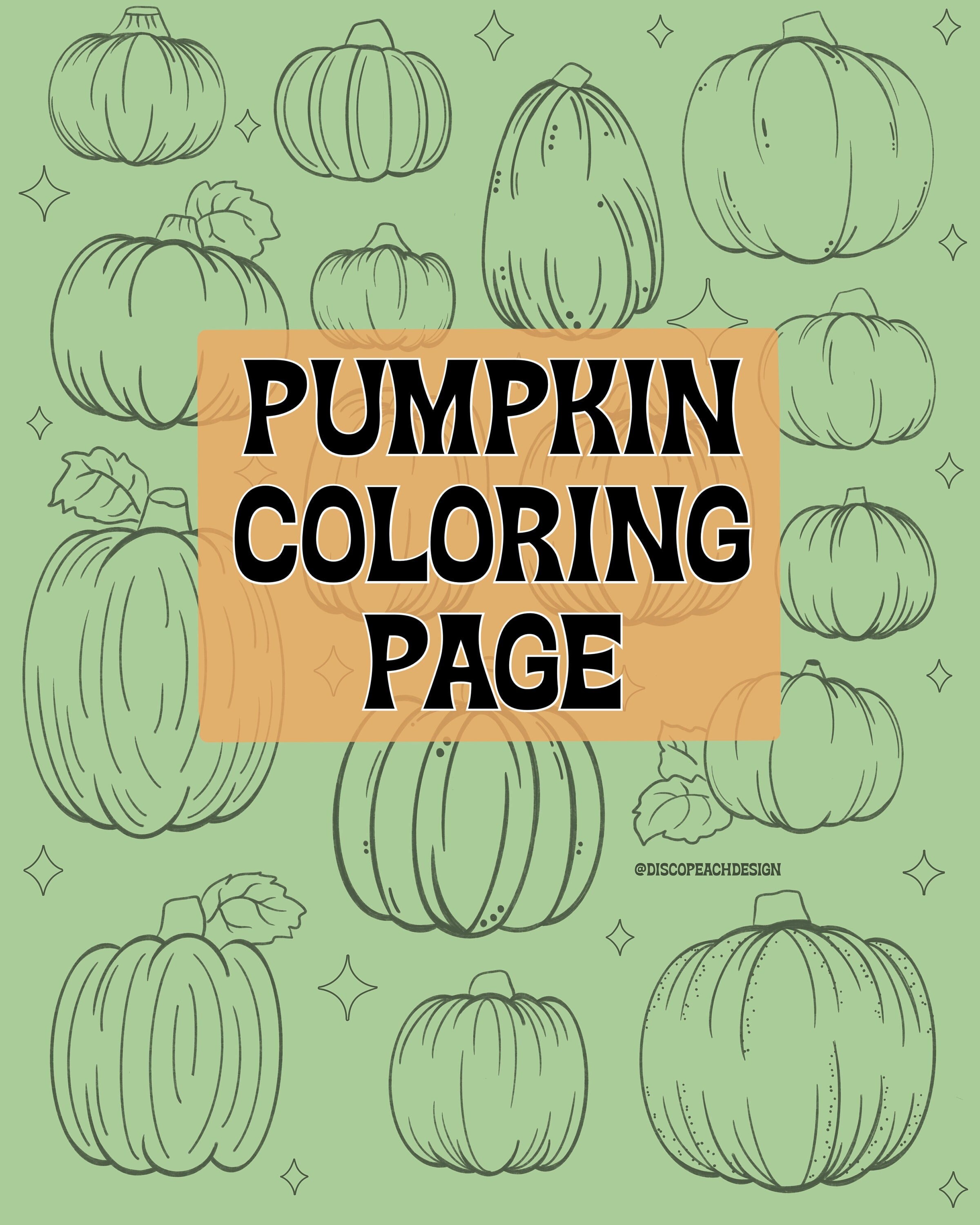 Pumpkin color page digital download pumpkin patch