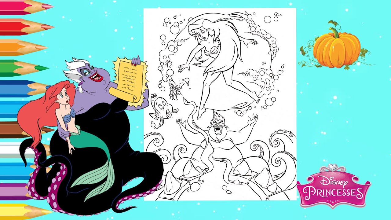 Coloring disney princess ariels transformation