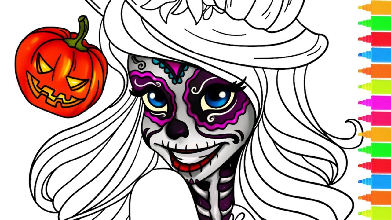 Coloring disney princess halloween akeup ariel rapunzel belle