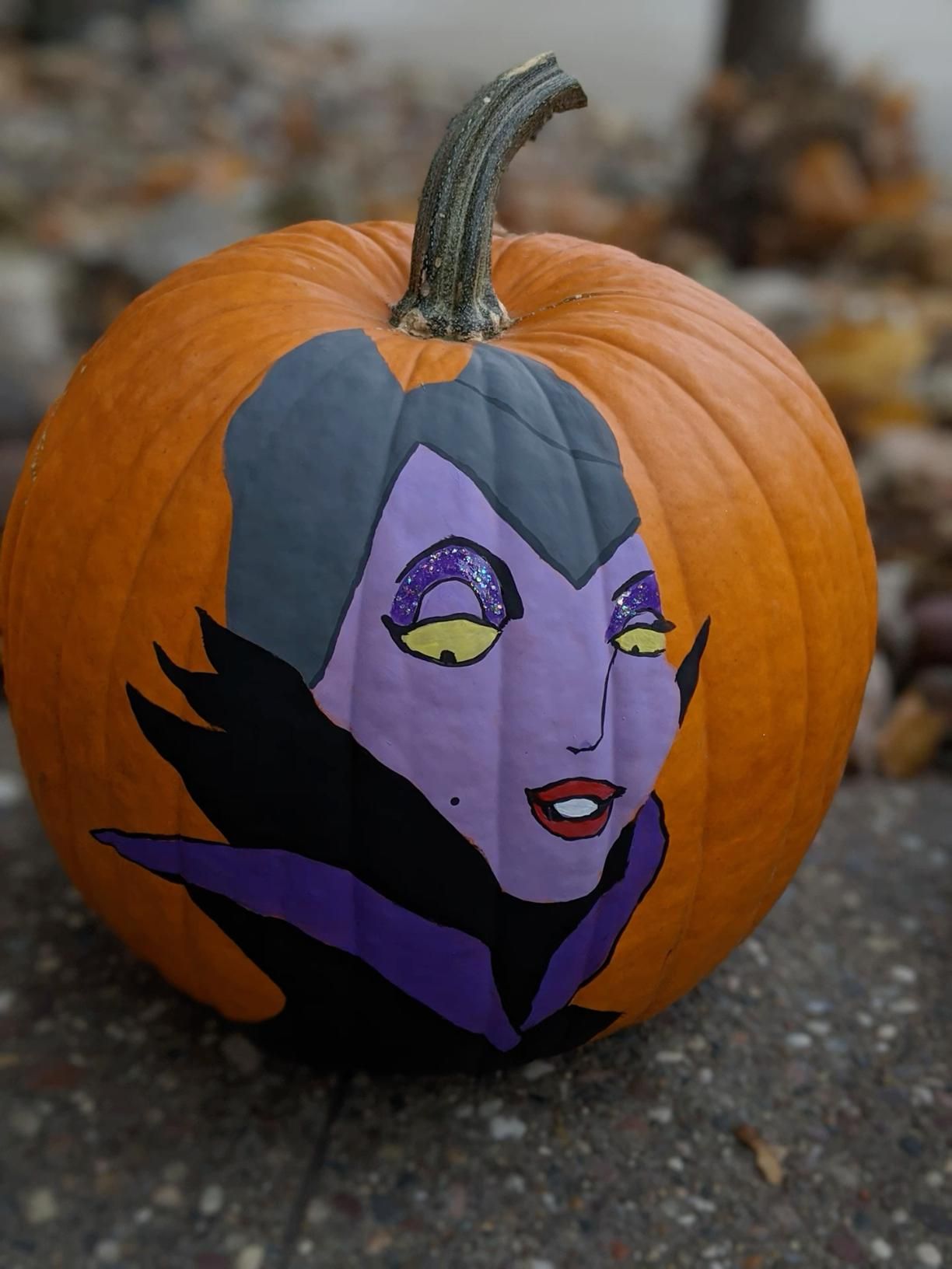 Maleficent pumpkin painting disney pumpkin carving halloween outdoor decorations halloween art