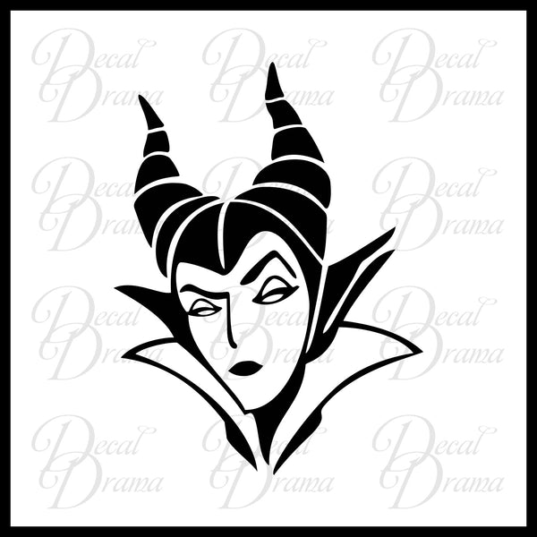 Maleficent face scowl sleeping beauty villain vinyl carlaptop decal â decal drama