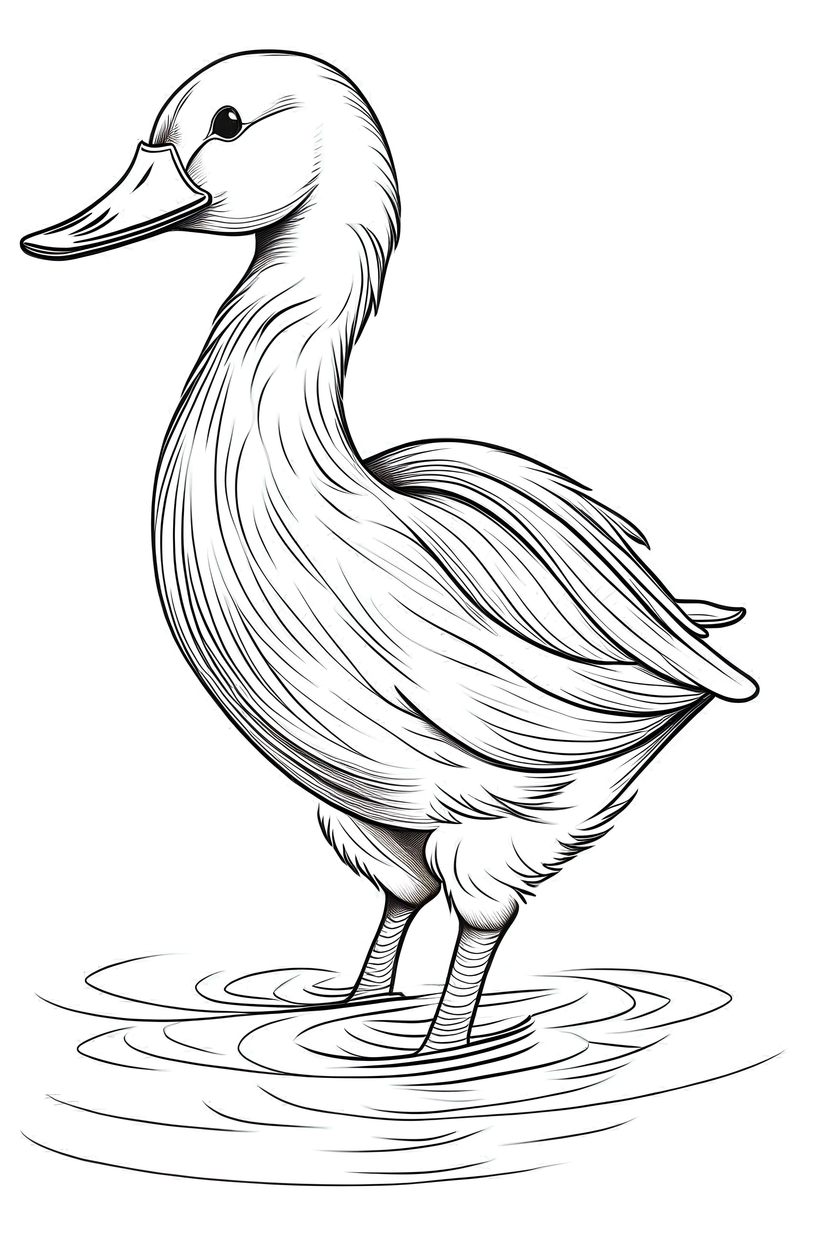 Outline a duck on water coloring pages white bac gallery