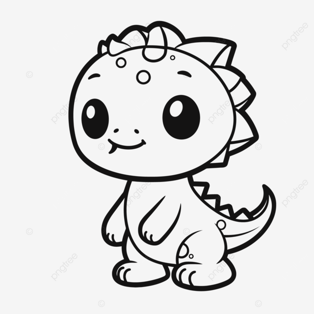 Niedliche cartoon dinosaurier malvorlagen und bastelskizzenzeichnung vektor einfache dinosaurierzeichnung einfacher dinosaurier umriss einfache dinosaurierskizze png und vektor zum kostenlosen download