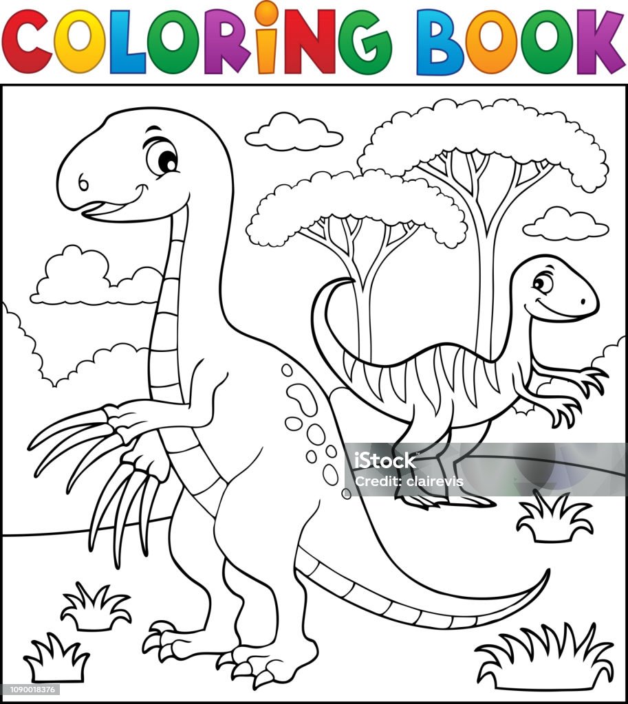Malvorlagen dinosaurier thema bild stock vektor art und mehr bilder von dinosaurier