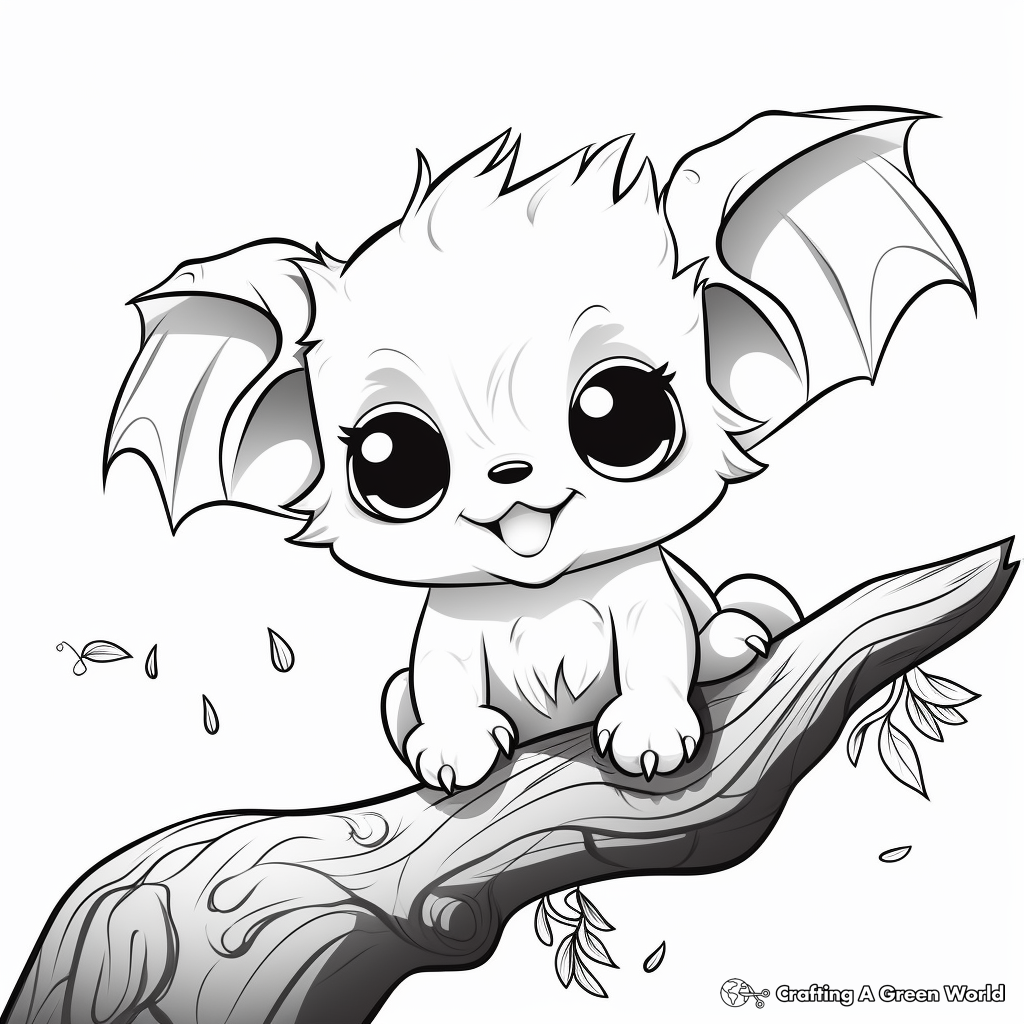 Baby bat coloring pages