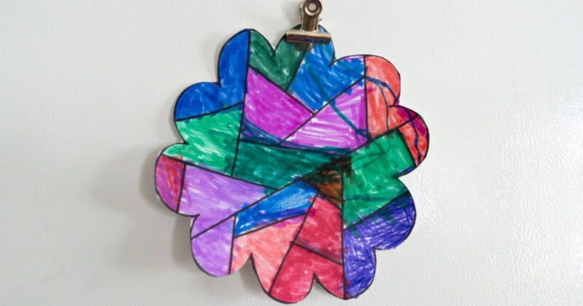 Quick easy mosaic coloring page activity to make for your kids