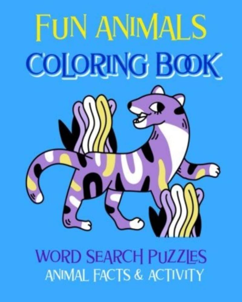 Fun animals coloring book word search puzzles animal facts activity silly animals showing of their styles x coloring book coloring crayons be books
