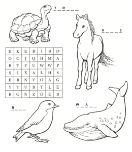 Search a word and coloring pages playing learning
