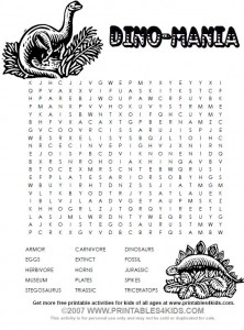 Dinosaur word search â printables for kids â free word search puzzles coloring pages and other activities
