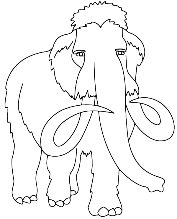 Printable mammoth coloring page